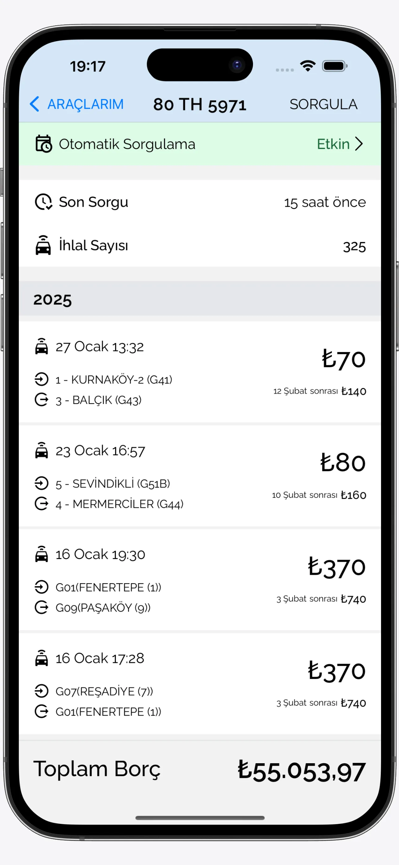 Güncel İhlalli Geçiş Listesi