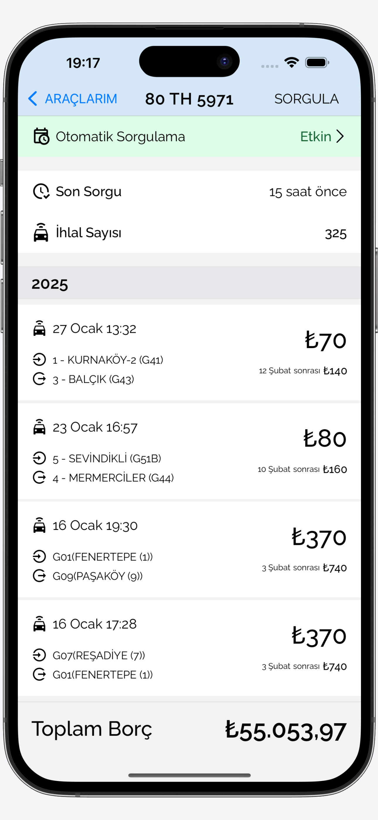 Güncel İhlalli Geçiş Listesi