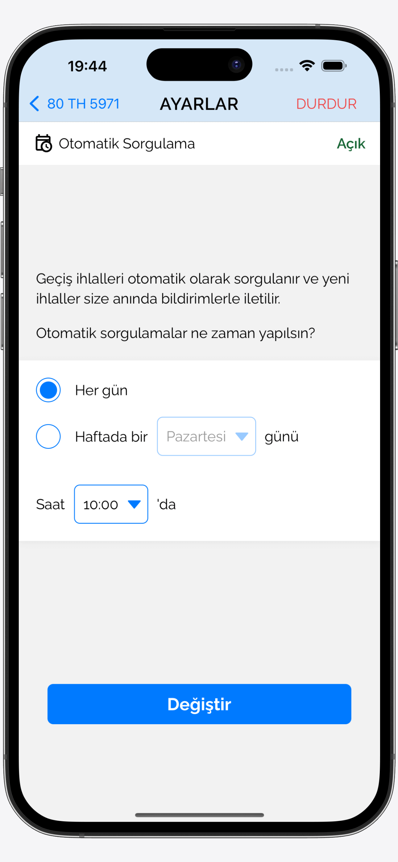 Otomatik Sorgula, Takipte Kal